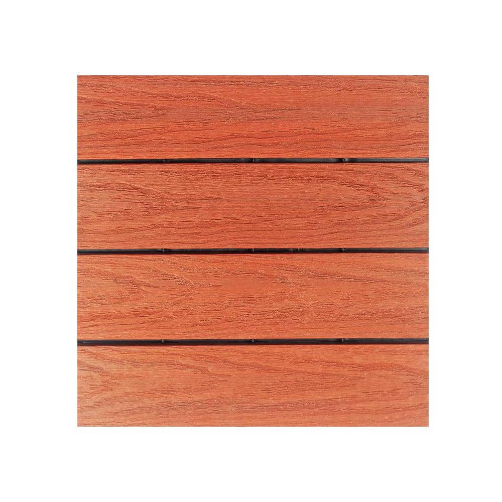 NewTechWood UltraShield Naturale 1 ft. x 1 ft. Quick Deck Outdoor Composite Deck Tile in Madrid Red (10 sq. ft. Per Box)