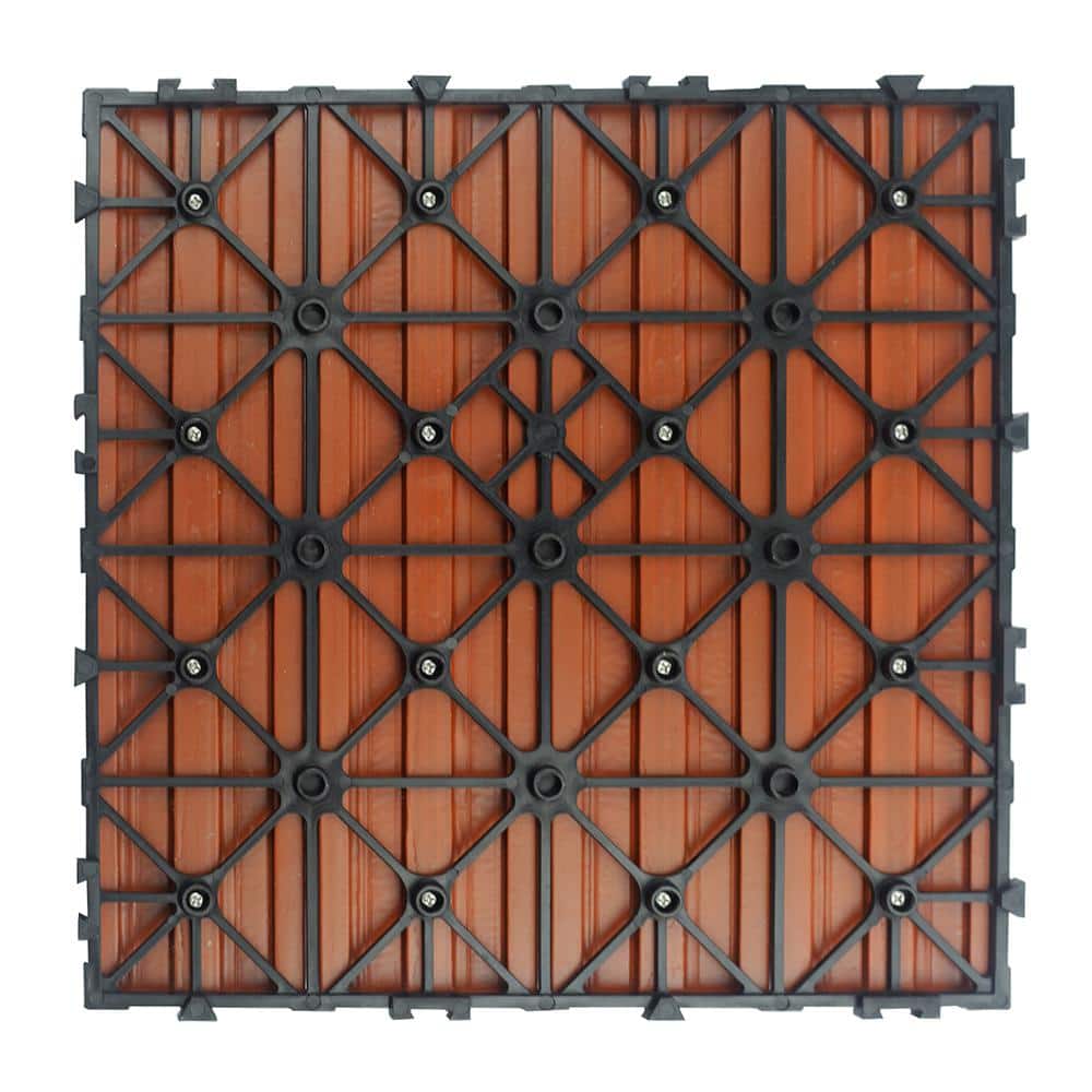 NewTechWood UltraShield Naturale 1 ft. x 1 ft. Quick Deck Outdoor Composite Deck Tile in Madrid Red (10 sq. ft. Per Box)