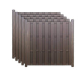 Frame It All Flat-Top Shadowbox 6 ft. x 6 ft. Mahogany Composite Fence Panel (5-Pack)