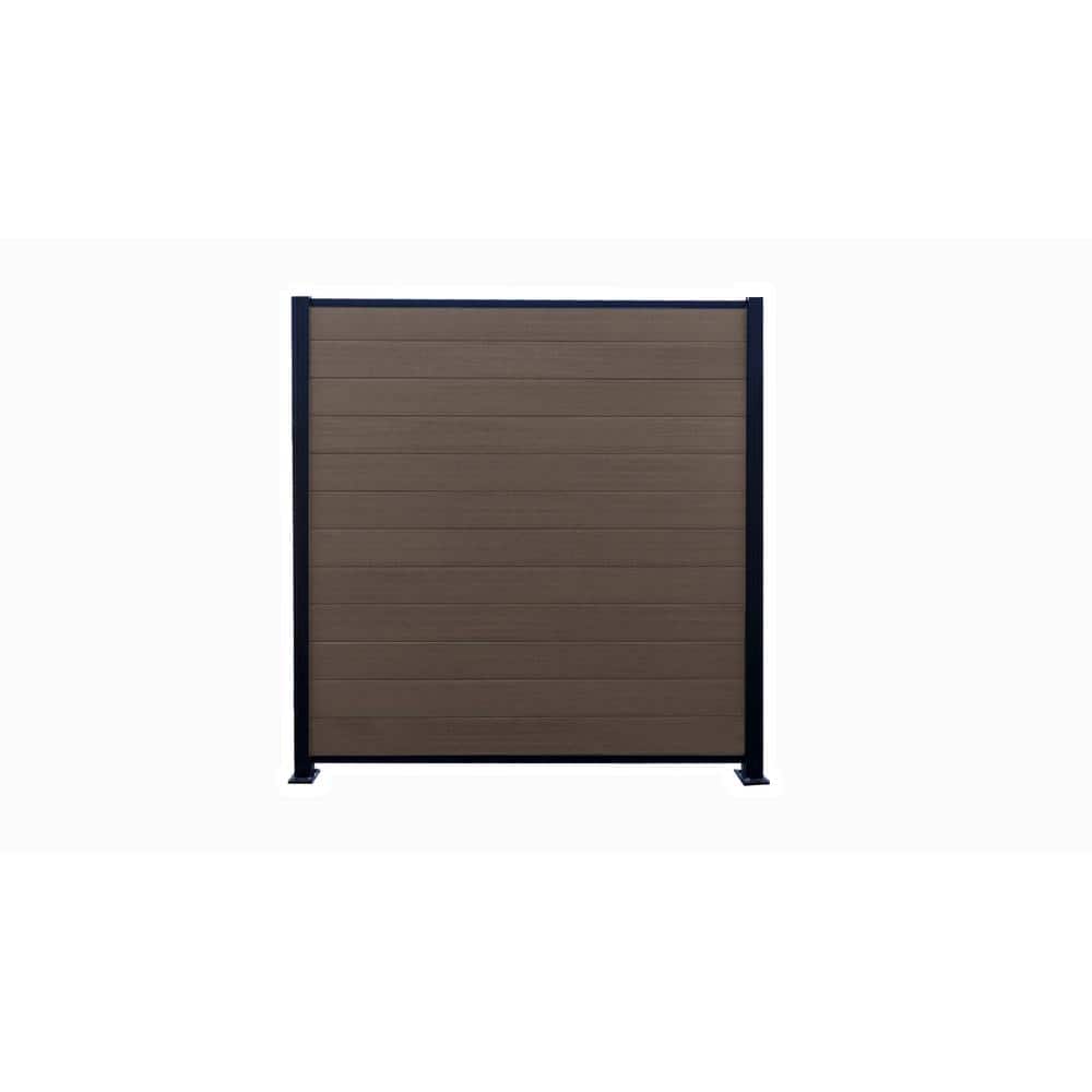 Frame It All 6 ft. x 6 ft. Valla Composite Fence Panel Mahogany (5-Pack)
