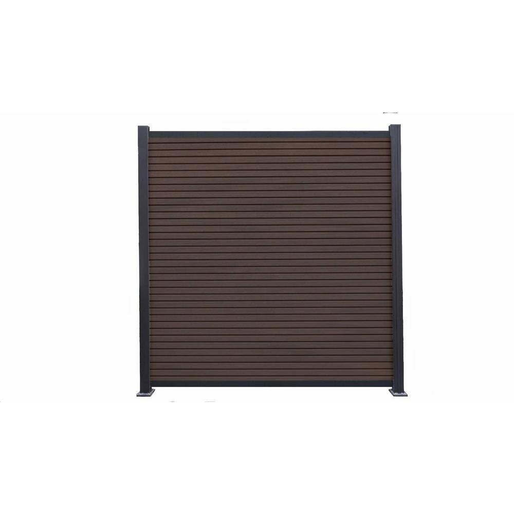 Frame It All 6 ft. x 6 ft. Riviera Composite Fence Panel Mahogany (5-Pack)