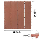 Tidoin Outdoor 1 ft. x 1 ft. Composite Interlocking Tile Deck Tile in Mahogany(44 Per Box)