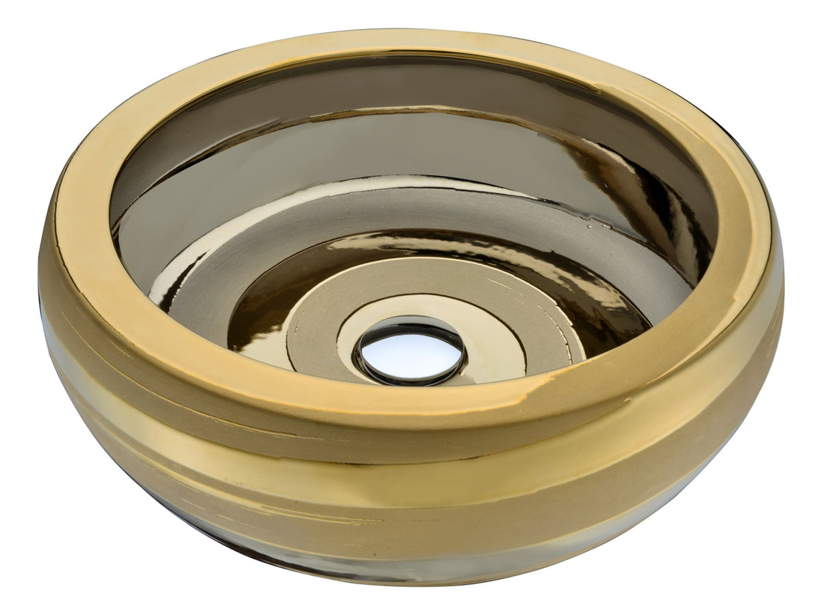 ANZZI Levi Vessel Sink in Smoothed Gold, 16.5 x 16.5 x 5.9 in