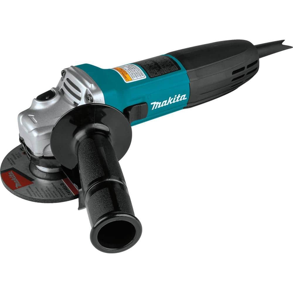 Makita 6 Amp Corded 4 in. Lightweight Angle Grinder with Grinding Wheel, Wheel Guard Side Handle Hard Case