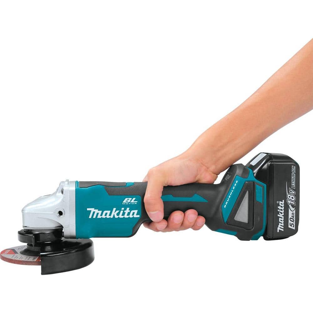 Makita 18V LXT Brushless 4-1/2 in./5 in. Paddle Switch Cut-Off/Angle Grinder Kit with Bonus 18V LXT LED Flashlight