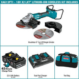 Makita 18V X2 LXT Lithium‑Ion (36V) Brushless Cordless 9 in. Paddle Switch Cut‑Off/Angle Grinder Kit with Electric Brake, 5.0Ah
