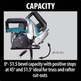 Makita 15 Amp 7-1/4 in. Corded Hypoid Circular Saw with 51.5 degree Bevel Capacity and 24T Carbide Blade
