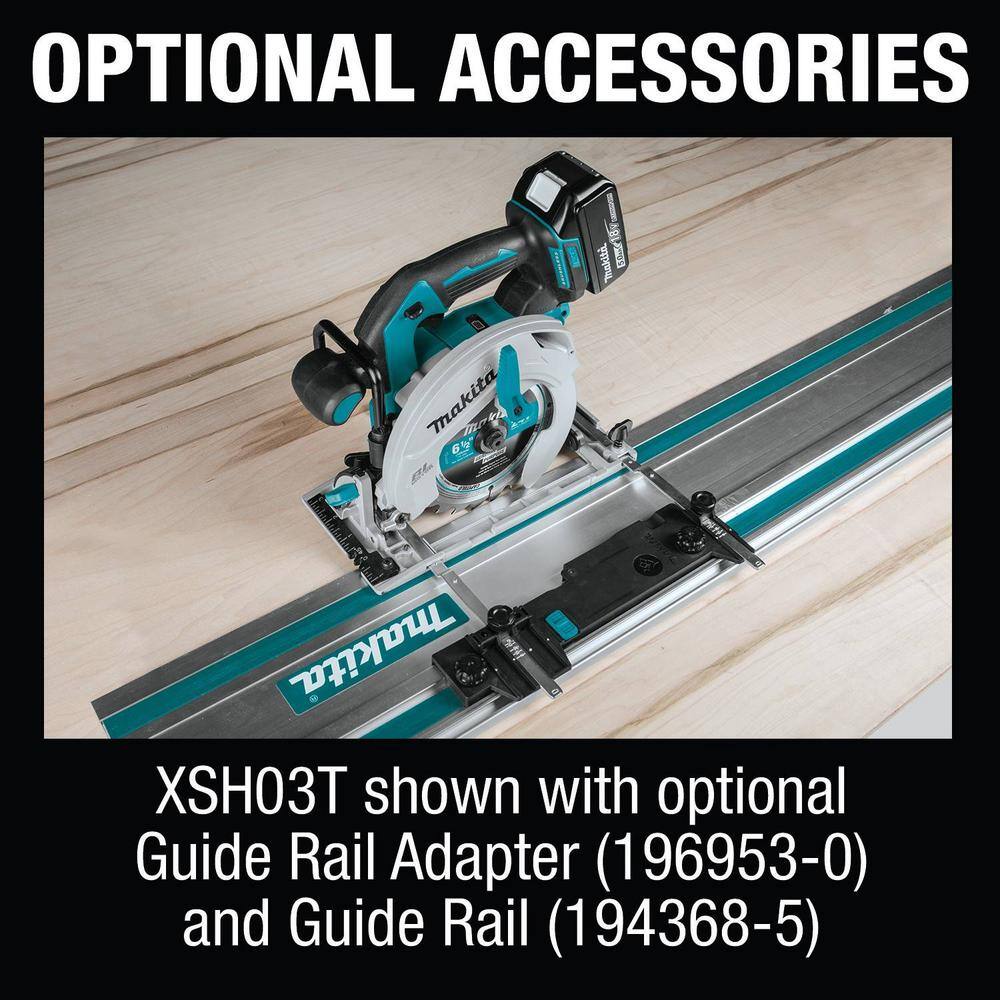 Makita 18V 5.0Ah LXT Lithium‑Ion Brushless Cordless 6-1/2 in. Circular Saw Kit (XSH03T)