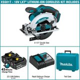 Makita 18-Volt 5.0 Ah LXT Lithium-Ion Cordless 6-1/2 in. Circular Saw Kit (XSS01T)