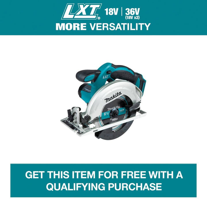 Makita 18V LXT Lithium-Ion Cordless 6-1/2 in. Lightweight Circular Saw and General Purpose Blade (Tool-Only)