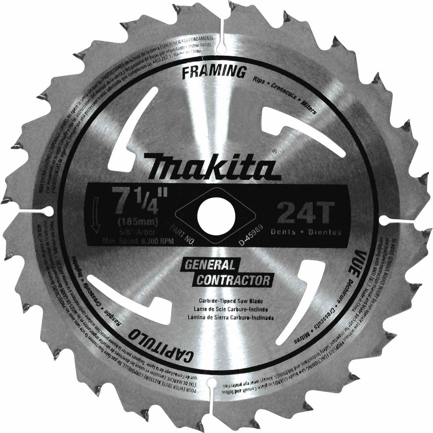 Makita Carbide-Tipped Circular Saw Blade 7-1/4" 24T 10/Pack