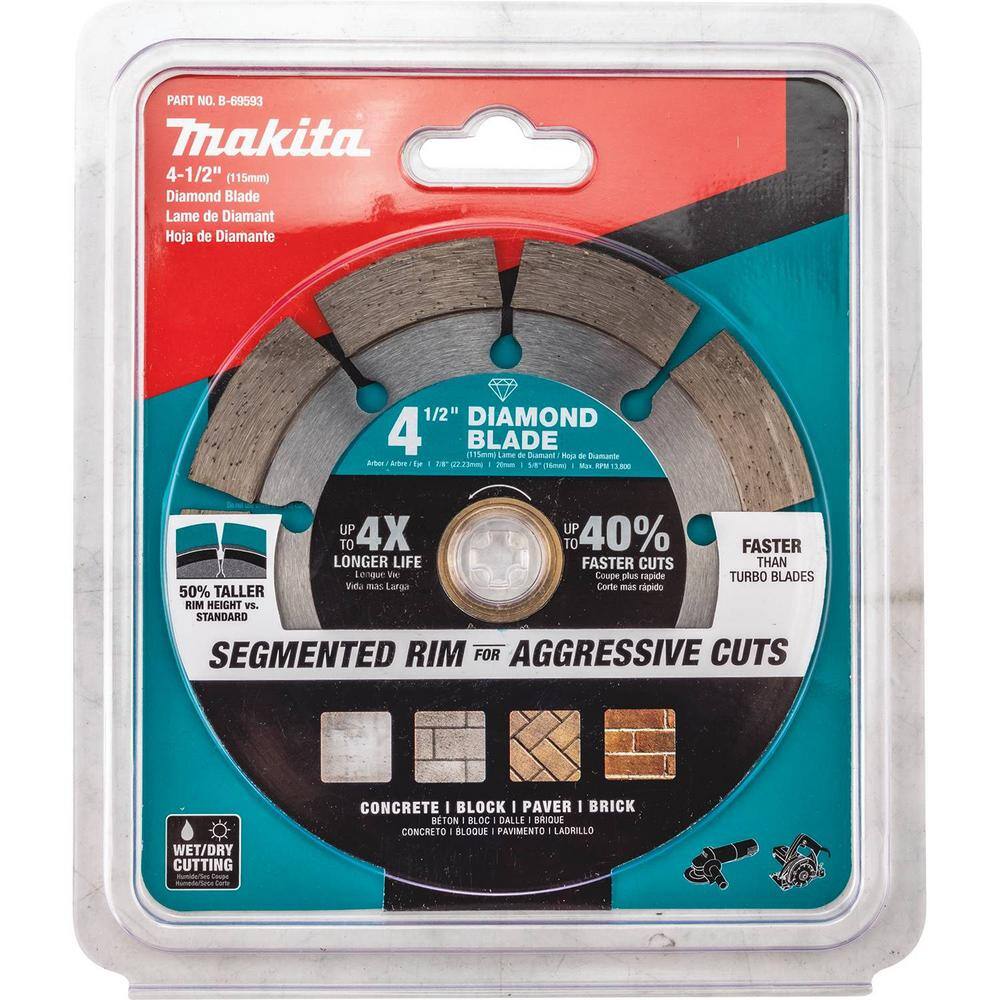 Makita 4.5 in. Segmented Rim Diamond Blade for General Purpose (B-69593)