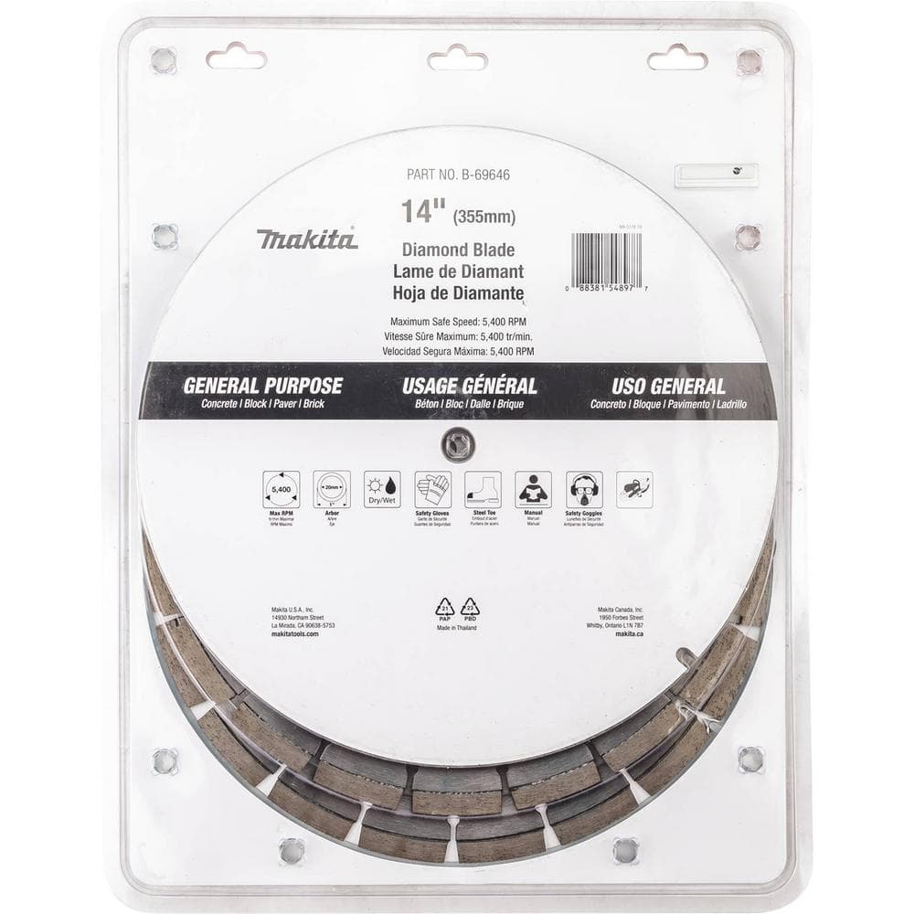 Makita 14 in. Segmented Rim Diamond Blade for General Purpose (3-Pack)