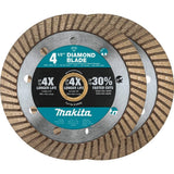 Makita 4.5 in. Turbo Rim Diamond Blade for General Purpose (2-Pack)