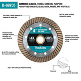 Makita 4.5 in. Turbo Rim Diamond Blade for General Purpose (2-Pack)