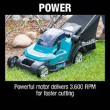 Makita 18V X2 (36V) LXT Cordless 17 in. Residential Lawn Mower Kit (5.0Ah) with bonus 18V LXT 20 L.E.D. Work Light, Light Only