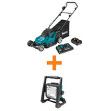 Makita 18V X2 (36V) LXT Cordless 17 in. Residential Lawn Mower Kit (5.0Ah) with bonus 18V LXT 20 L.E.D. Work Light, Light Only