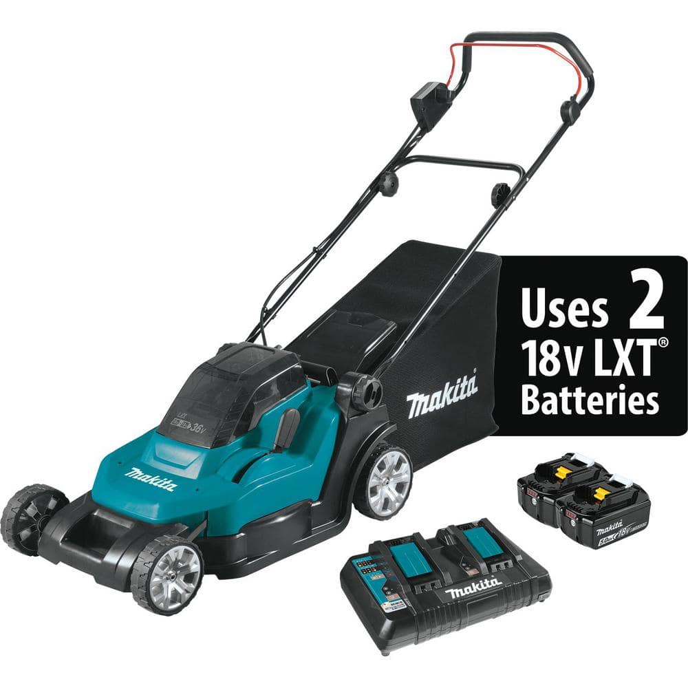 Makita 18V X2 (36V) LXT Cordless 17 in. Residential Lawn Mower Kit (5.0Ah) with bonus 18V LXT 20 L.E.D. Work Light, Light Only