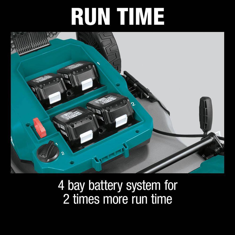 Makita 21 in. 18V X2 (36V) LXT Walk Behind Push Lawn Mower Kit with 4 Batteries (5.0 Ah) with 18V X2 (36V) LXT Blower