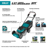 Makita 21 in. 18V X2 (36V) LXT Walk Behind Push Lawn Mower Kit with 4 Batteries (5.0 Ah) with 18V X2 (36V) LXT Blower