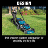Makita 21 in. 18V X2 (36V) LXT Walk Behind Push Lawn Mower Kit with 4 Batteries (5.0 Ah) with 18V X2 (36V) LXT Blower