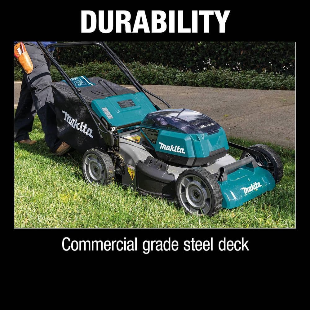 Makita 21 in. 18V X2 (36V) LXT Walk Behind Push Lawn Mower Kit with 4 Batteries (5.0 Ah) with 18V X2 (36V) LXT Blower