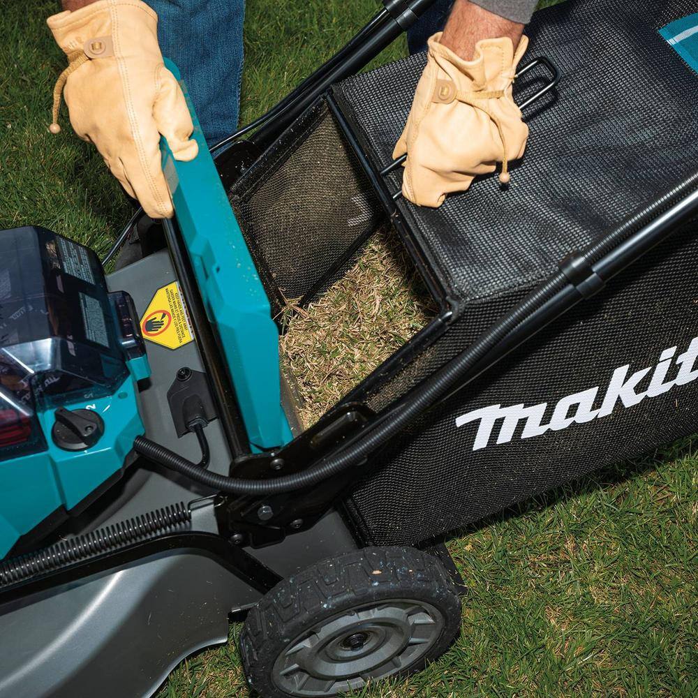 Makita 21 in. 18V X2 (36V) LXT Walk Behind Push Lawn Mower Kit with 4 Batteries (5.0 Ah) with 18V X2 (36V) LXT Blower