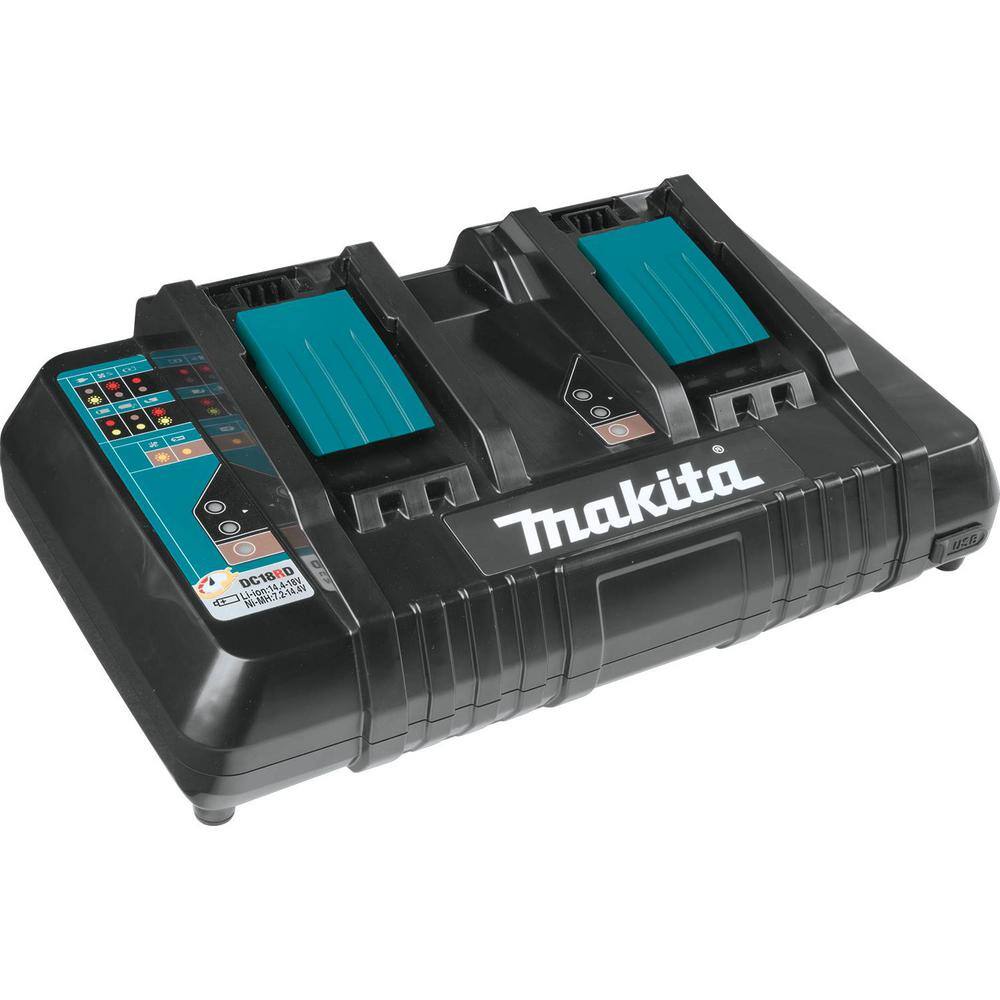 Makita 18V X2(36V) LXT Lithium-Ion Cordless 21 in. Walk Behind Lawn Mower Kit w/4 Batteries 5.0Ah with 18V Blower, Tool Only