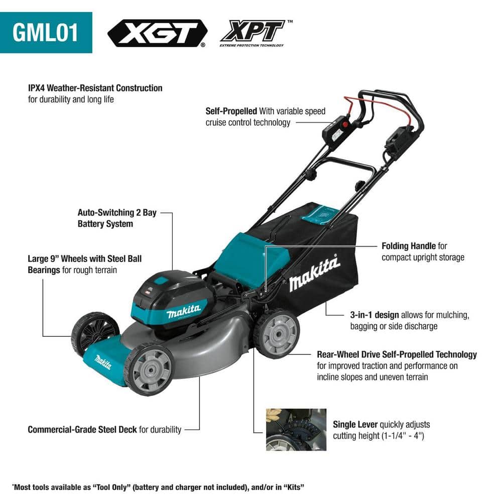 Makita 40V max XGT Brushless Cordless 21 in. Walk Behind Self-Propelled Commercial Lawn Mower (Tool Only)
