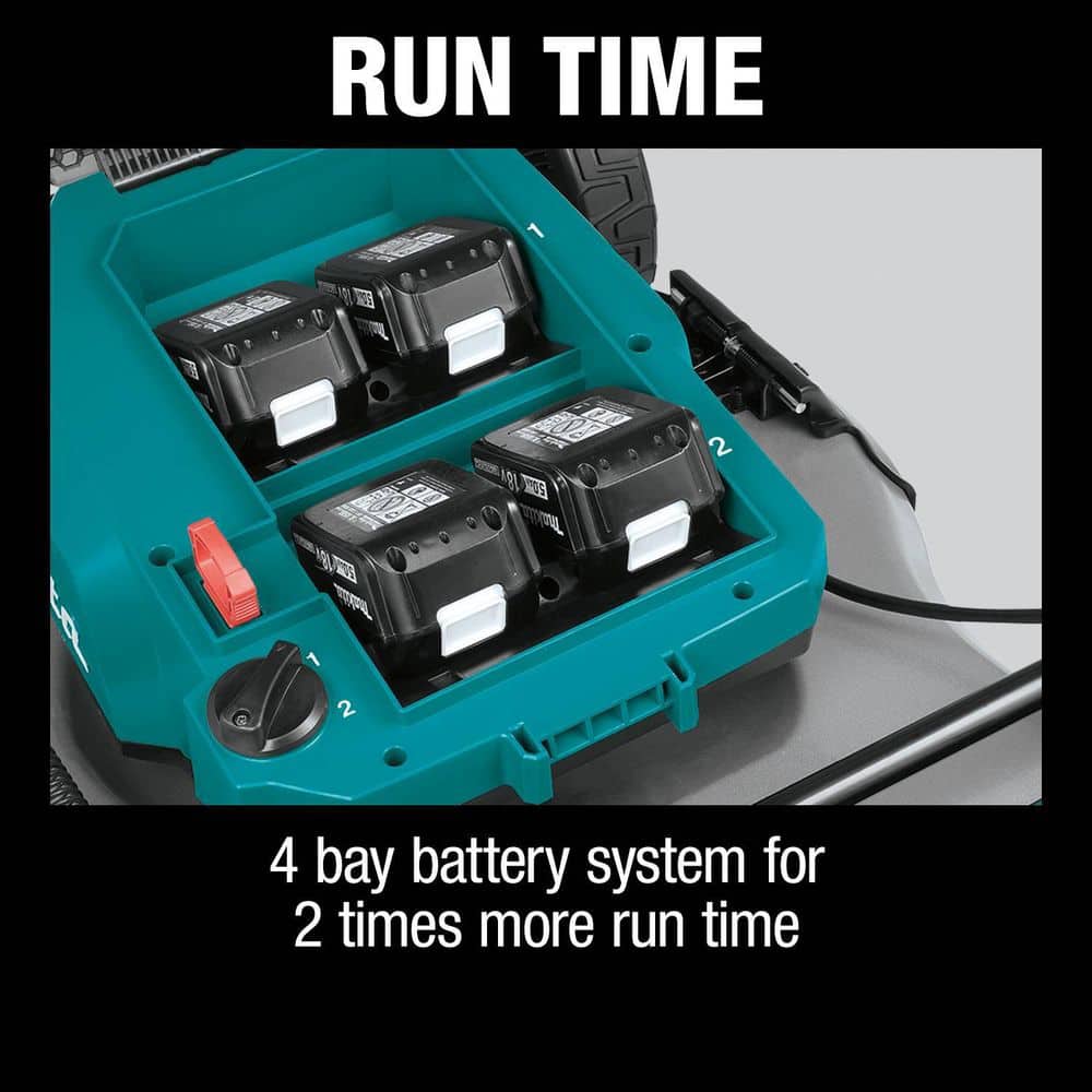 Makita 18 in. 18V X2 (36V) LXT Walk Behind Self Propelled Lawn Mower Kit w/4 Batteries(5.0 Ah) with 18V X2 (36V) LXT Blower