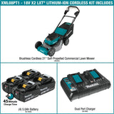 Makita 21 in. 18V X2 (36V) LXT Lithium-Ion Cordless Walk Behind Self Propelled Lawn Mower Kit with 4 Batteries (5.0 Ah)