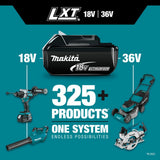 Makita 21 in. 18V X2 (36V) LXT Lithium-Ion Cordless Walk Behind Self Propelled Lawn Mower Kit with 4 Batteries (5.0 Ah)
