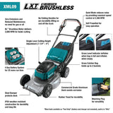 Makita 21 in. 18V X2 (36V) LXT Brushless Walk Behind Self-Propelled Lawn Mower Kit (5.0Ah) with 18V X2 (36V) LXT Blower