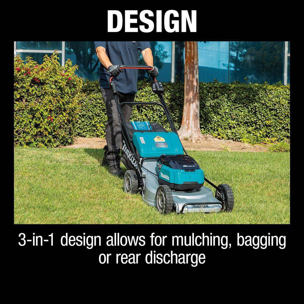 Makita 21 in. 18V X2 (36V) LXT Brushless Walk Behind Self-Propelled Lawn Mower Kit (5.0Ah) with 18V X2 (36V) LXT Blower