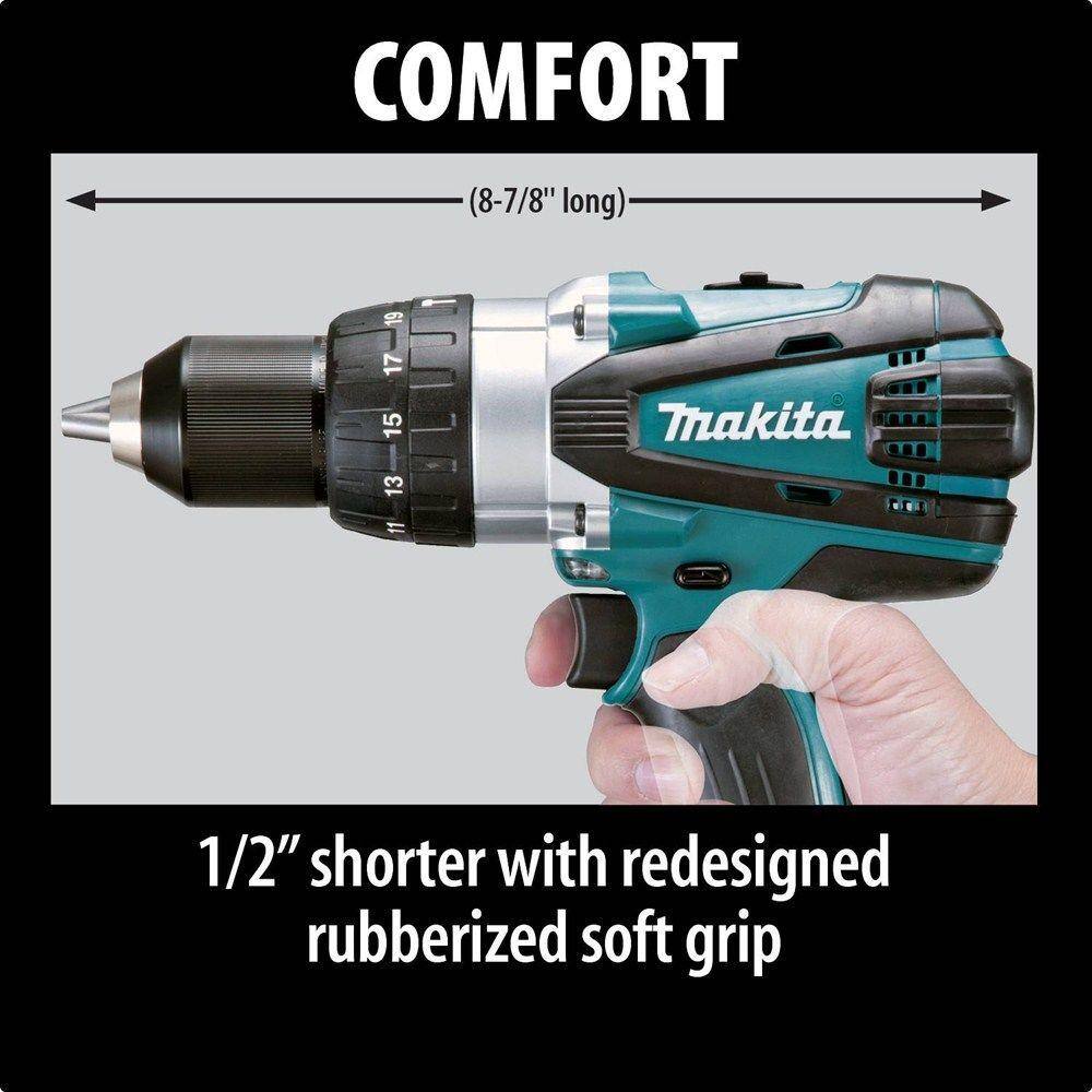 Makita 18V LXT Lithium‑Ion 1/2 in. Cordless Hammer Driver‑Drill Kit with (2) 4.0Ah Batteries, Charger and Case