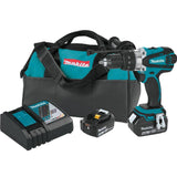 Makita 18V LXT Lithium‑Ion 1/2 in. Cordless Hammer Driver‑Drill Kit with (2) 4.0Ah Batteries, Charger and Case