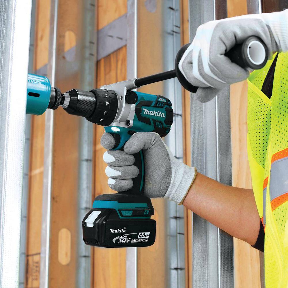 Makita 18-Volt LXT Brushless 1/2 in. Cordless Hammer Drill Kit with (2) 4.0Ah Batteries, Rapid Charger and Hard Case (XPH07MB)