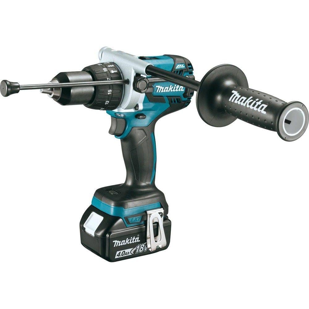 Makita 18-Volt LXT Brushless 1/2 in. Cordless Hammer Drill Kit with (2) 4.0Ah Batteries, Rapid Charger and Hard Case (XPH07MB)