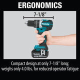 Makita 18V 5.0Ah LXT Lithium‑Ion Compact Brushless Cordless 1/2 in. Hammer Driver‑Drill Kit (XPH12T)