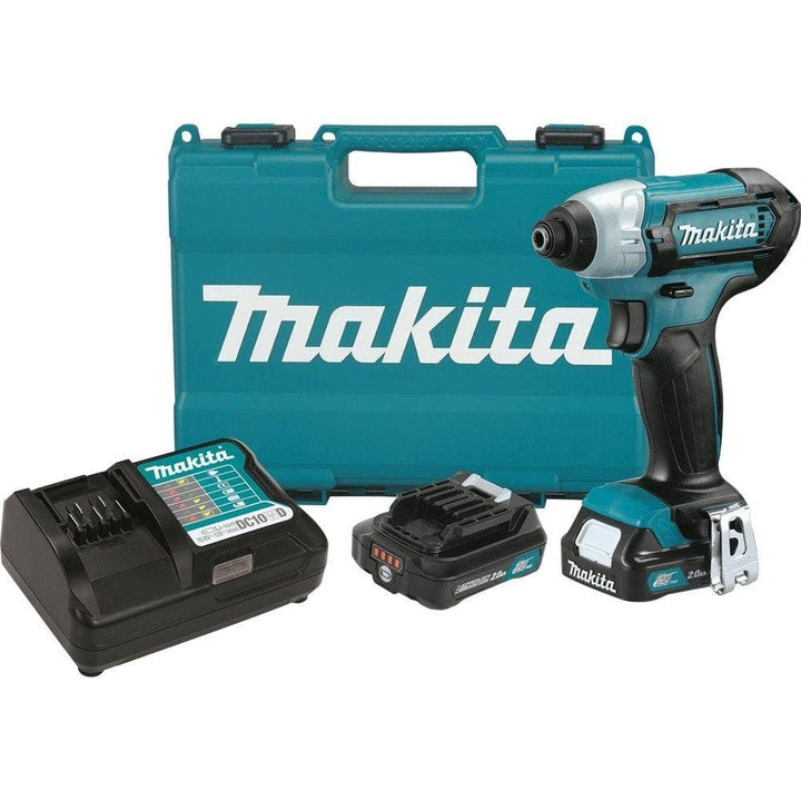 Makita 12V max CXT Lithium‑Ion 1/4 in. Cordless Impact Driver Kit with (2) 2.0Ah Batteries, Charger & Hard Case