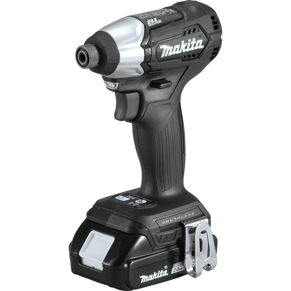Makita 18V LXT Lithium‑Ion Sub‑Compact Brushless Cordless Impact Driver Kit with (1) 2.0Ah Battery, Charger and Bag