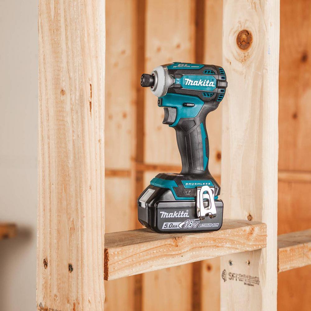 Makita 18V LXT 5.0Ah Brushless Cordless Impact Driver Kit with Quick-Shift Mode, 4-Speed (XDT16T)
