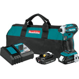 Makita 18V LXT 2.0Ah Lithium‑Ion Compact Brushless Cordless Impact Driver Kit with Quick‑Shift Mode, 4‑Speed (XDT19R)