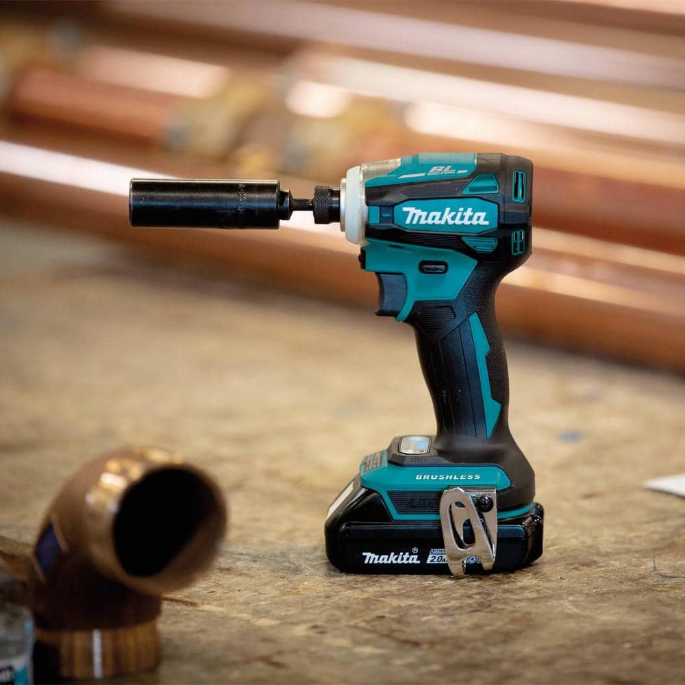 Makita 18V LXT 2.0Ah Lithium‑Ion Compact Brushless Cordless Impact Driver Kit with Quick‑Shift Mode, 4‑Speed (XDT19R)
