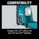 Makita 18V LXT/12V max CXT Lithium-Ion Cordless Bluetooth Job Site Charger/Radio, Tool Only