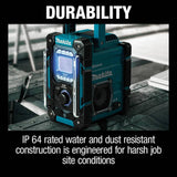 Makita 18V LXT/12V max CXT Lithium-Ion Cordless Bluetooth Job Site Charger/Radio, Tool Only