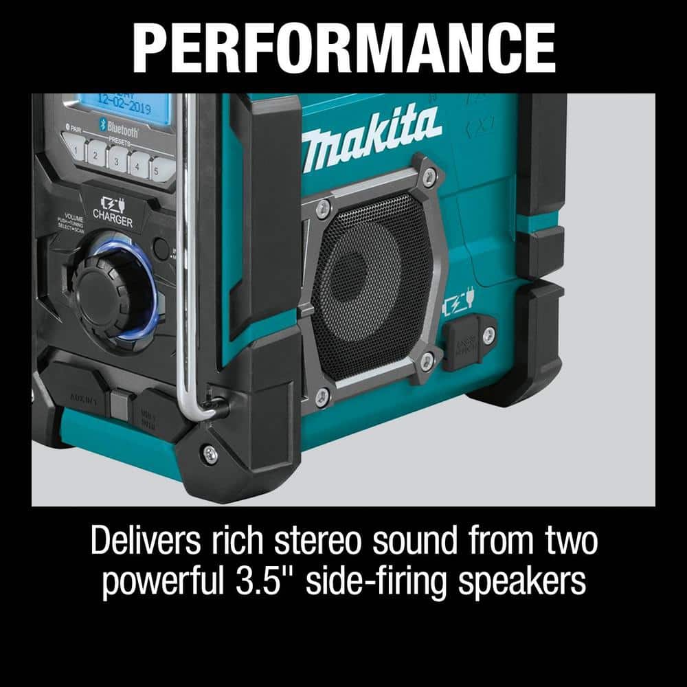 Makita 18V LXT/12V max CXT Lithium-Ion Cordless Bluetooth Job Site Charger/Radio, Tool Only