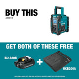 Makita 18V LXT/12V max CXT Lithium-Ion Cordless Bluetooth Job Site Charger/Radio, Tool Only