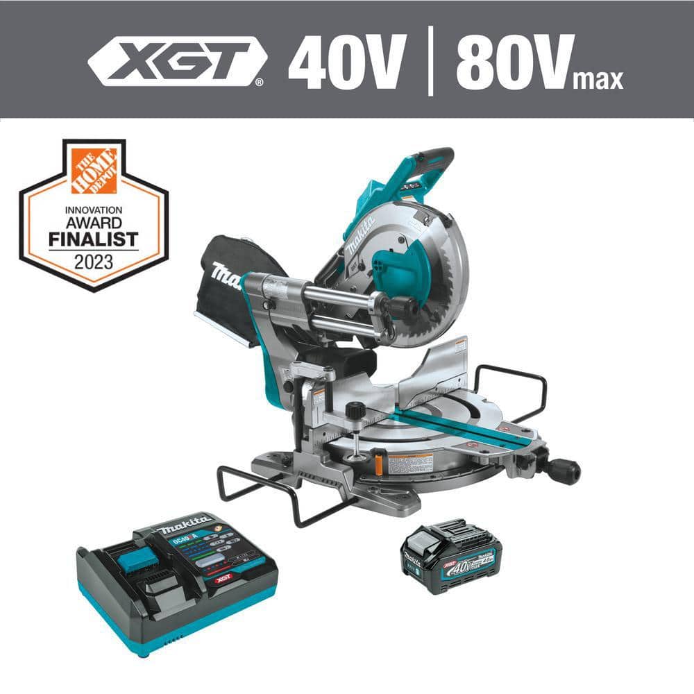 Makita 40V max XGT Brushless Cordless 10 in. Dual-Bevel Sliding Compound Miter Saw Kit, AWS Capable (4.0Ah)