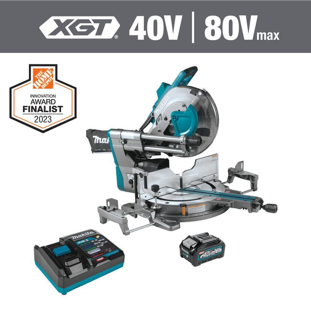 Makita 40V max XGT Brushless Cordless 12 in. Dual-Bevel Sliding Compound Miter Saw Kit, AWS Capable (4.0Ah)